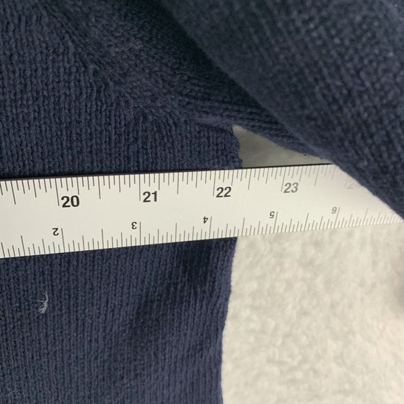 Talbots Sweater Blazer Women XL Blue Striped Trim Long Sleeve Cardigan 7859 - Picture 4 of 8